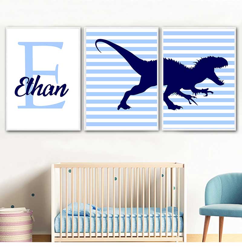 Baby Name Wall Art - Art Canvas Painting Nordic Posters And
