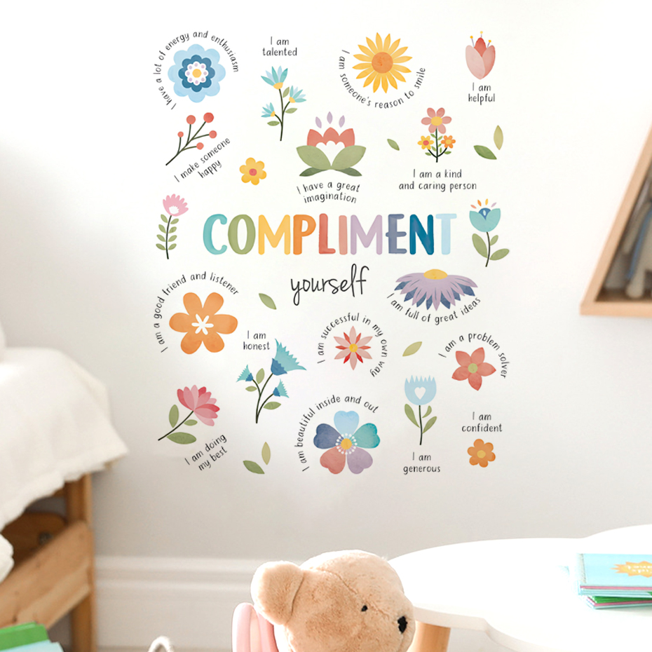 Baby Nursery Quotes - English Colorful Inspirational Quotes Watercolor Wall