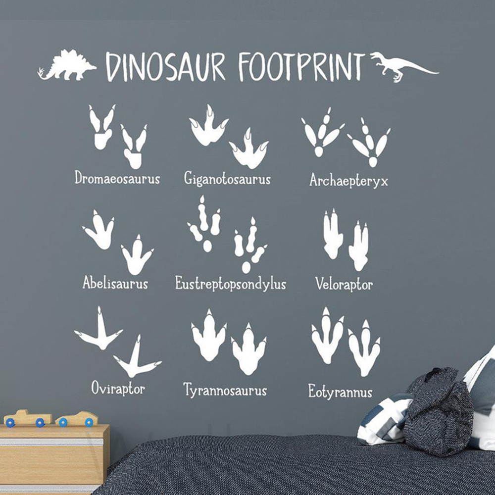 Baby Nursery Vinyl Wall Stickers - Cartoon Dinosaur Footprint Paw Wall Sticker