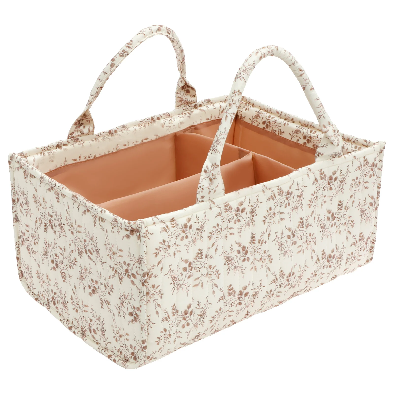 Baby Nursery Organization Ideas - Floral Diaper Caddy Organizer with Handles