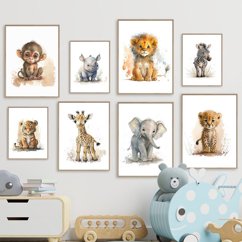Baby Zebra Nursery - Nursery Animals Lion Giraffe Rhino Monkey