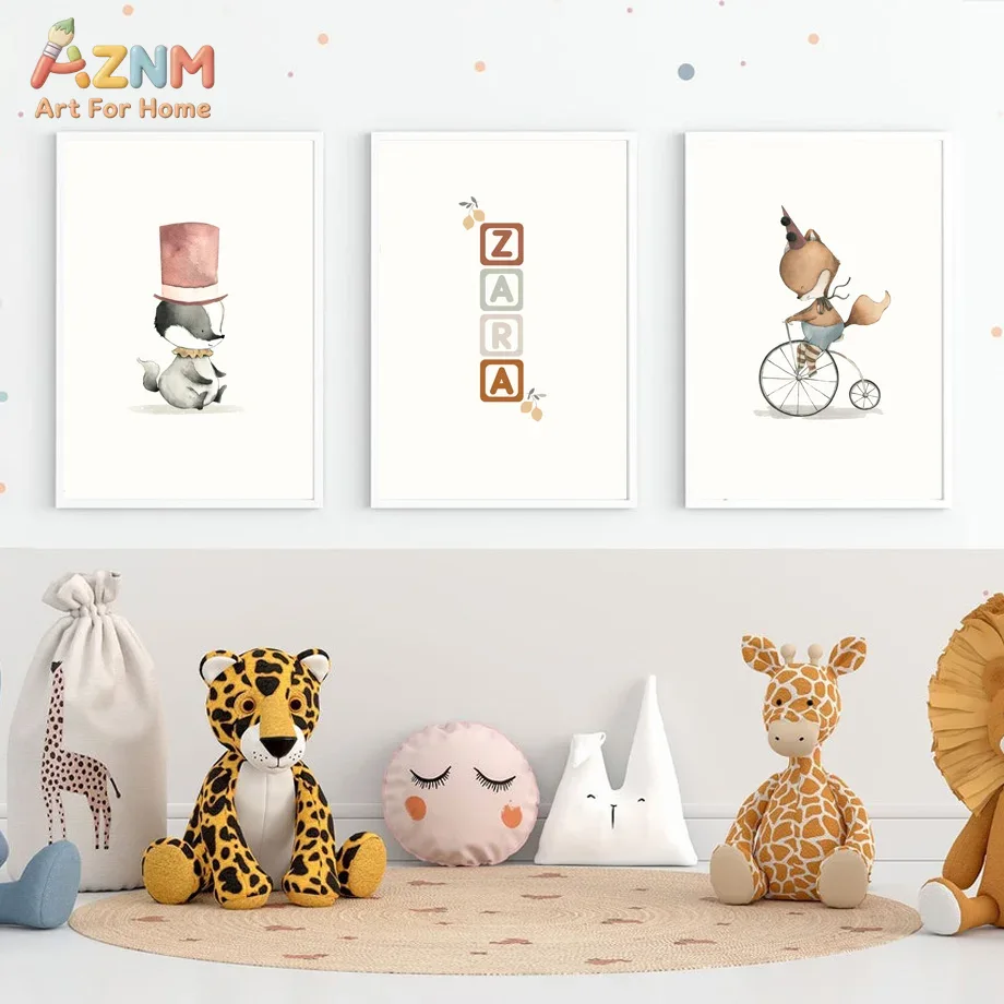 AZNM Frameless Canvas Poster W - Baby Name Wall Art recension och pris