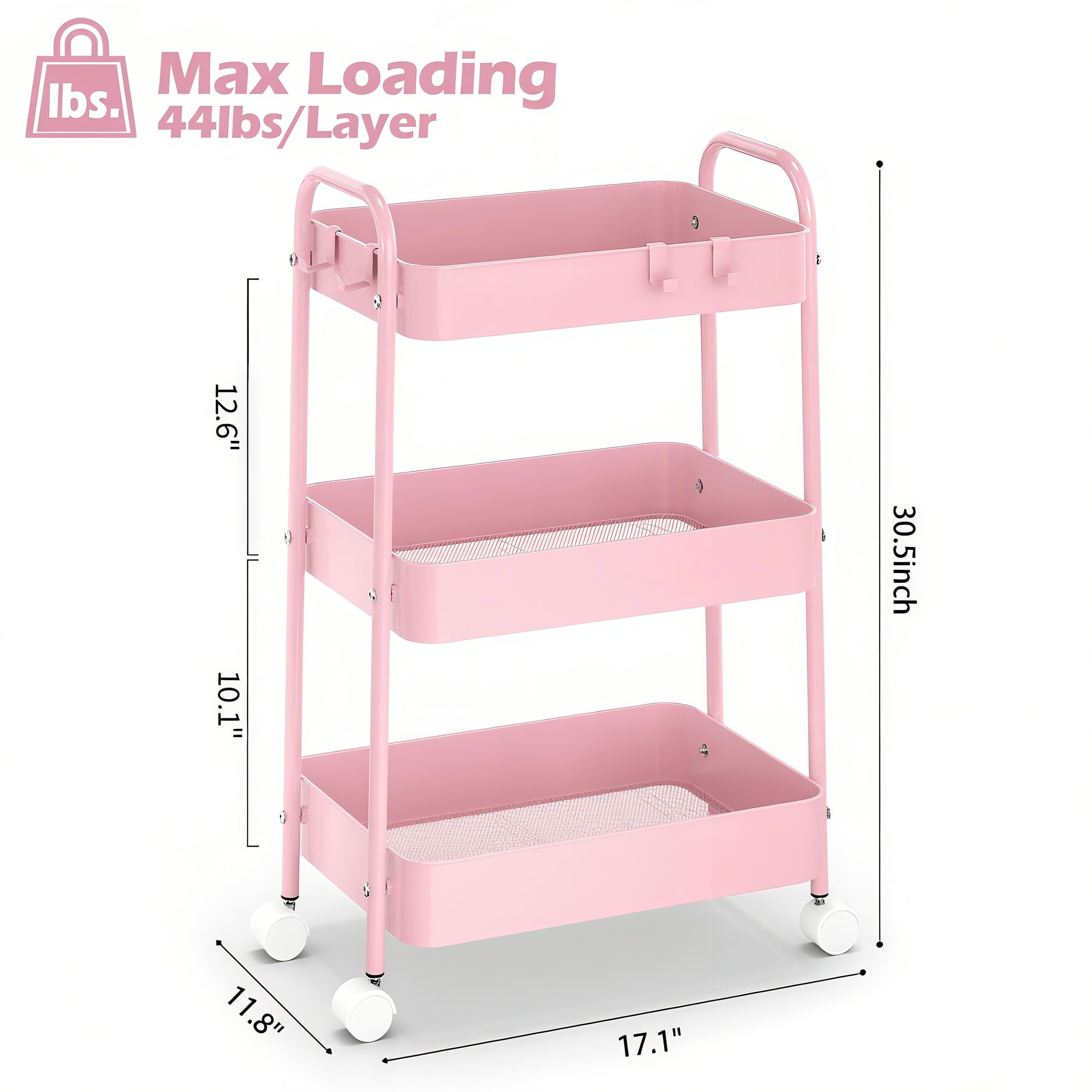 3 Tier Metal Rolling Cart With - Baby Nursery Modern recension och pris