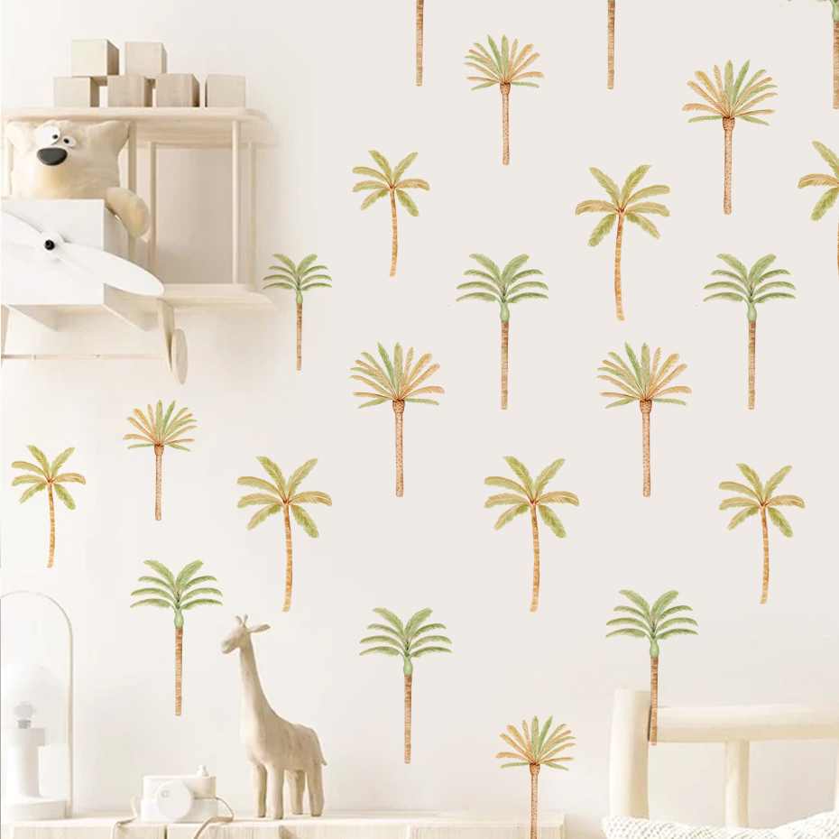 Boho Coconut Palm Tree Wall St - Baby Nursery Vinyl Wall Stickers recension och pris
