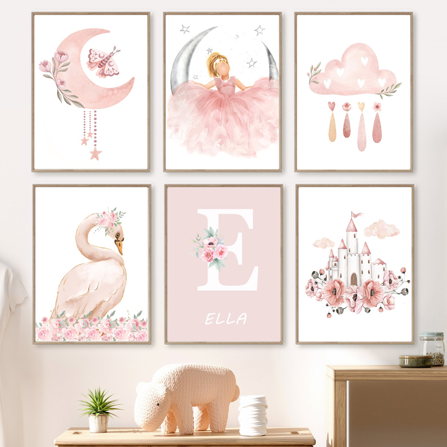 Pink Angel Girl Sun Moon Cloud - Baby Nursery Modern recension och pris