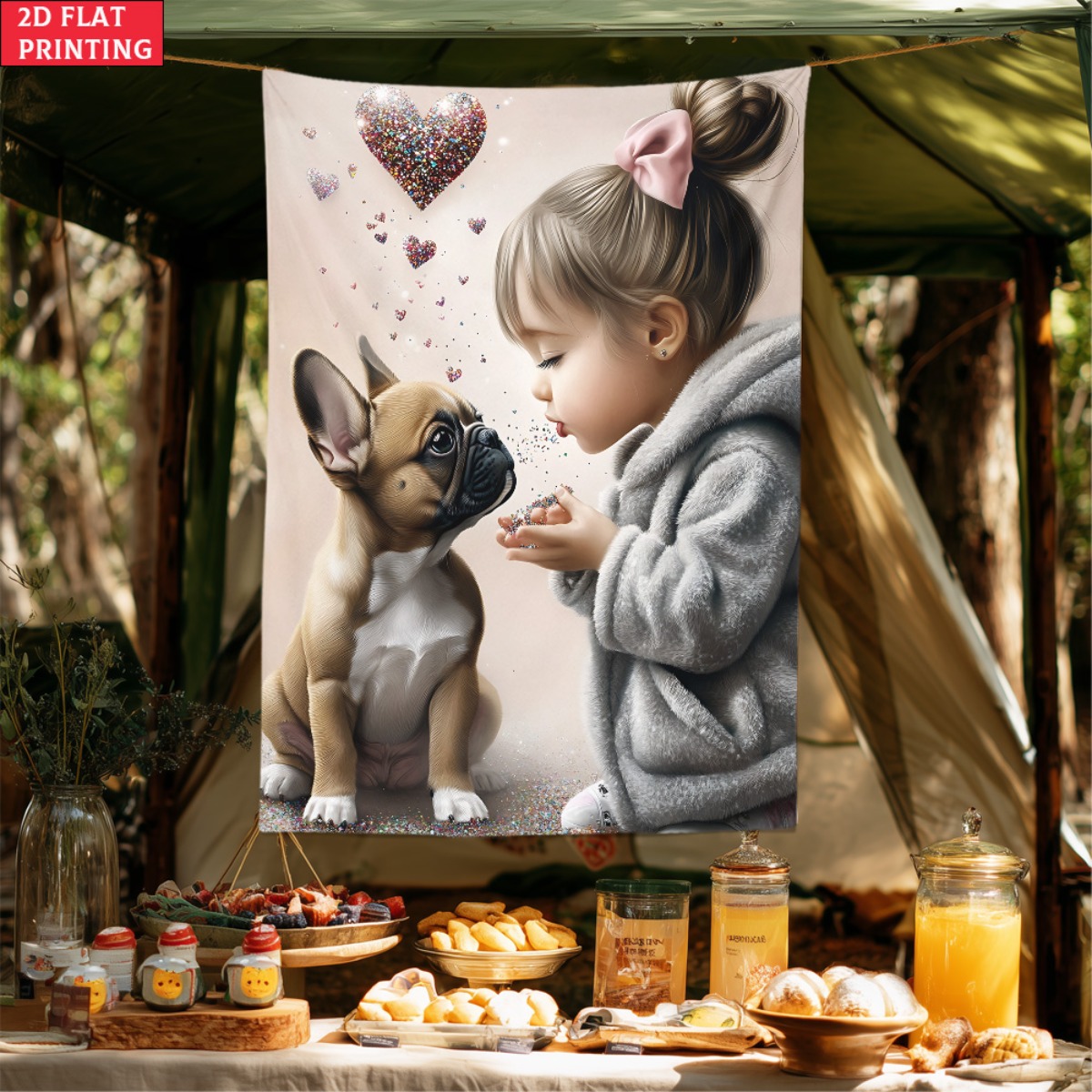 Girl with french bulldog puppy - Baby Nursery Modern recension och pris