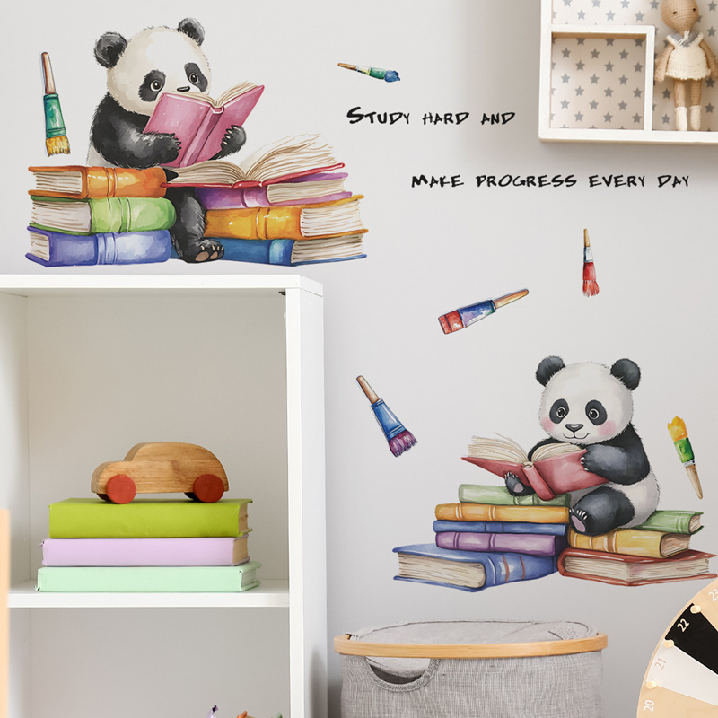 Study Read Cute Baby Panda 3D  - Baby Nursery Vinyl Wall Stickers recension och pris
