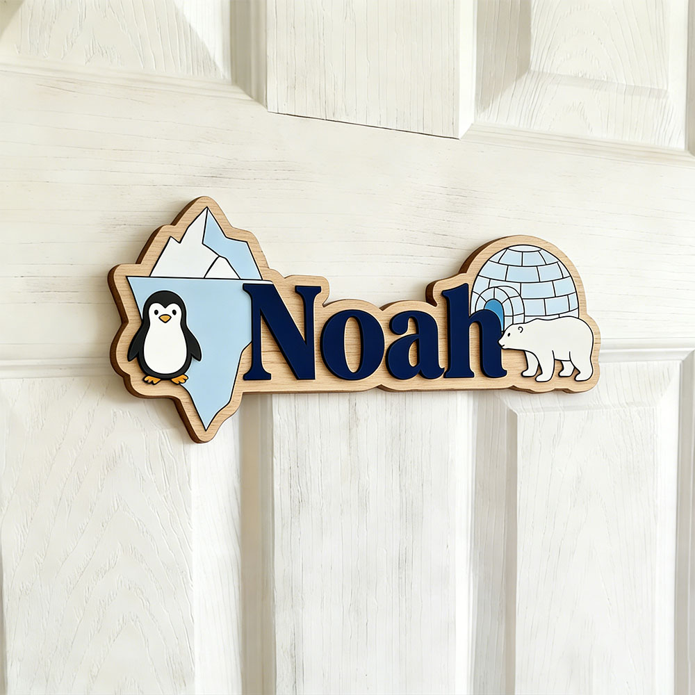 Arctic Penguin & Polar Bear Cu - Baby Nursery Pictures recension och pris