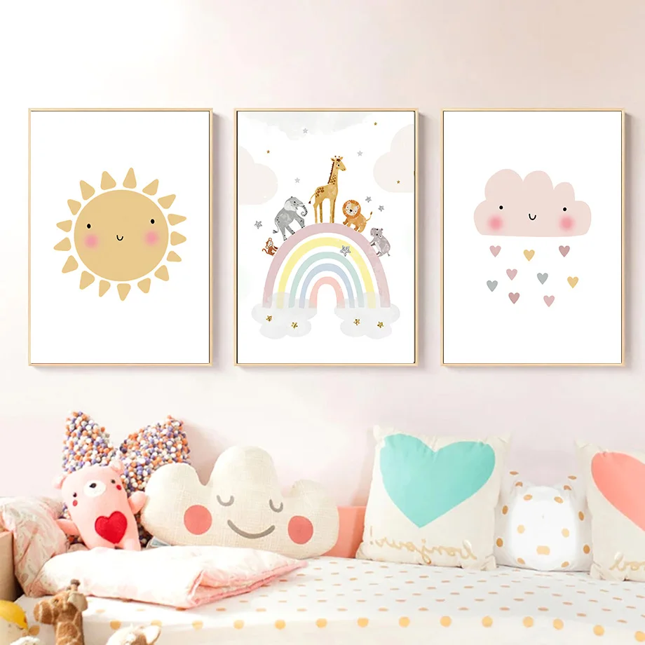 Giraffe Elephant Hot Balloon S - Baby Nursery Pictures recension och pris