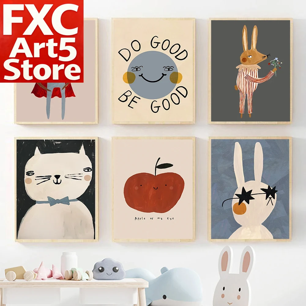 1PC Frameless Funny Cartoon Ra - Baby Nursery Quotes recension och pris