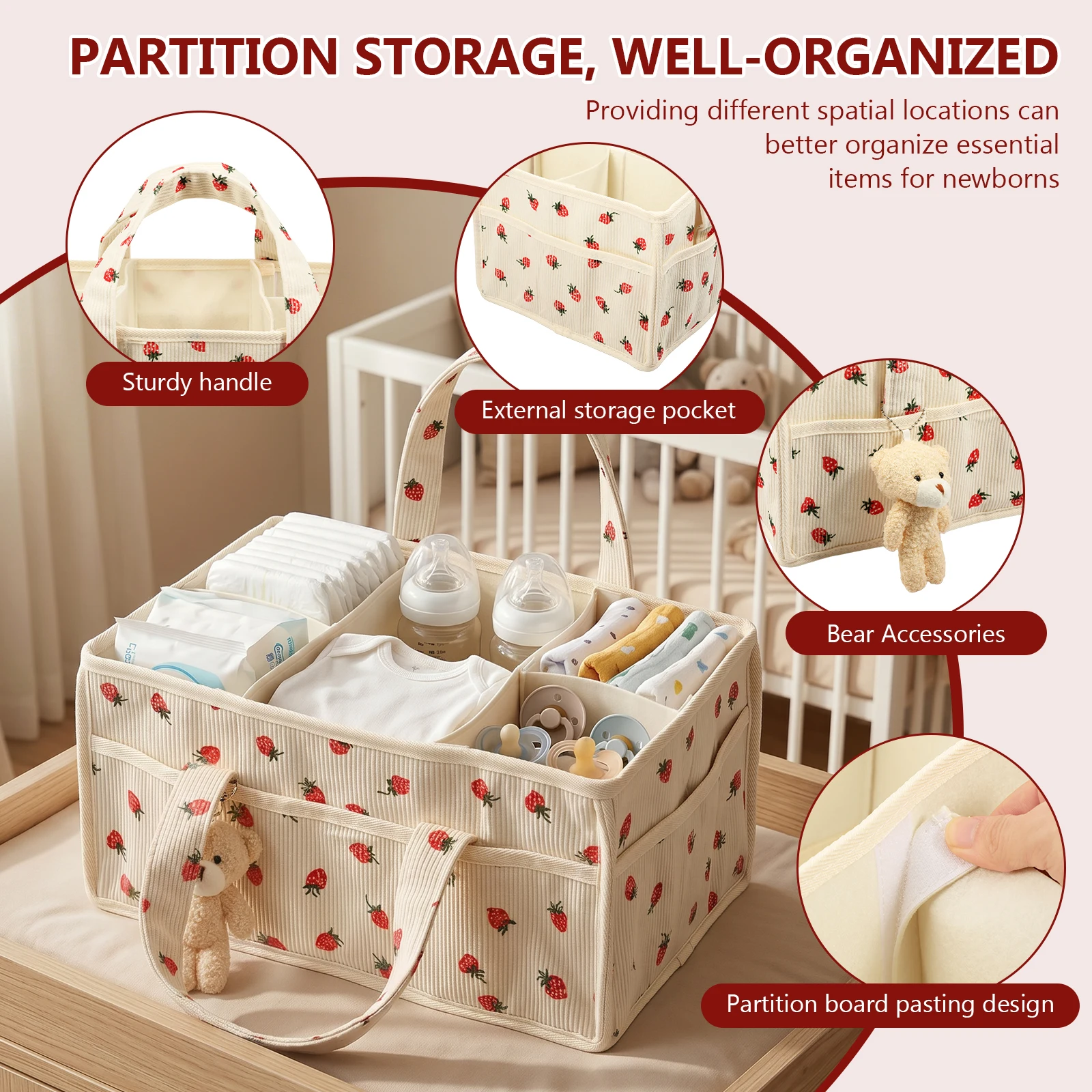 Baby Nappy Wipe Basket Organiz - Baby Nursery Shelves recension och pris
