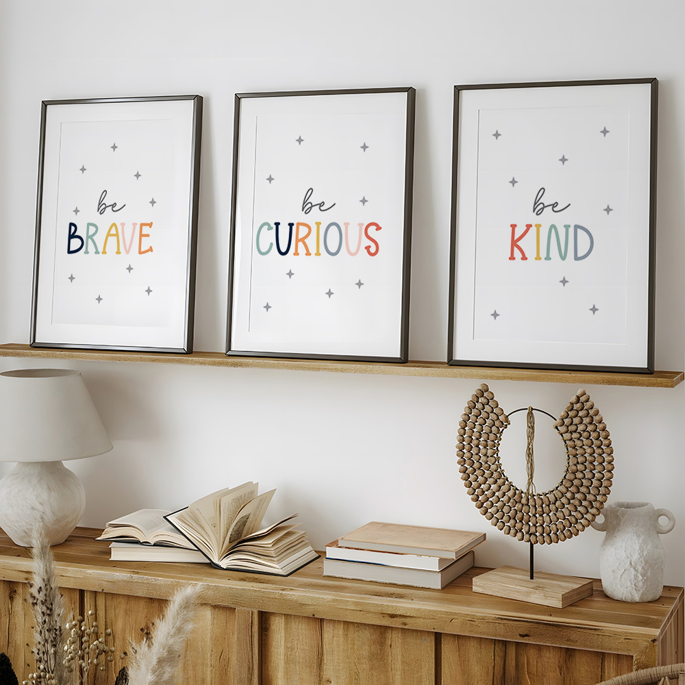 3pcs Be Brave And Kind Posters - Baby Nursery Quotes recension och pris