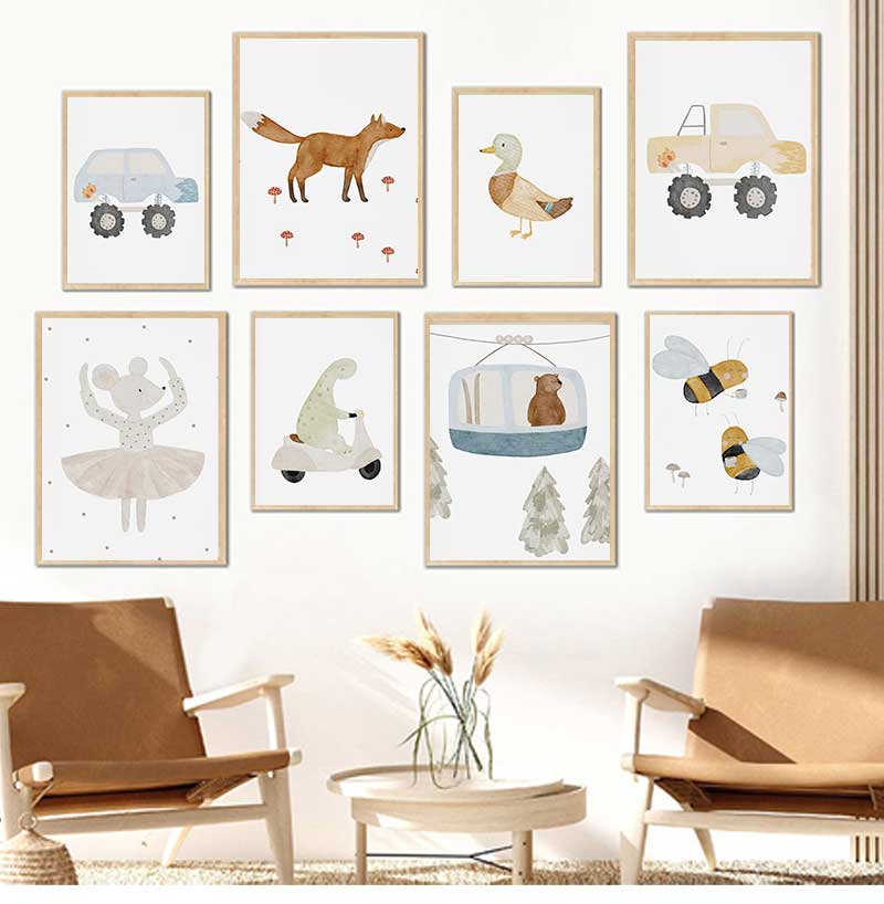 Cartoon Goose Bees Bear Duck D - Baby Nursery Pictures recension och pris