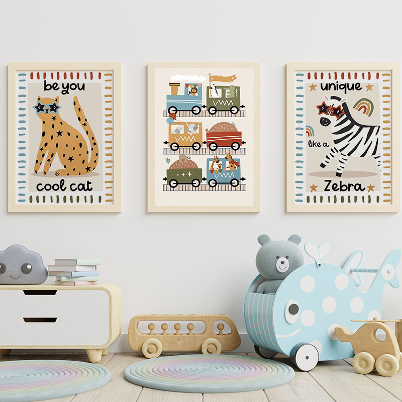 1pc Frameless Funny Cartoon An - Baby Zebra Nursery recension och pris
