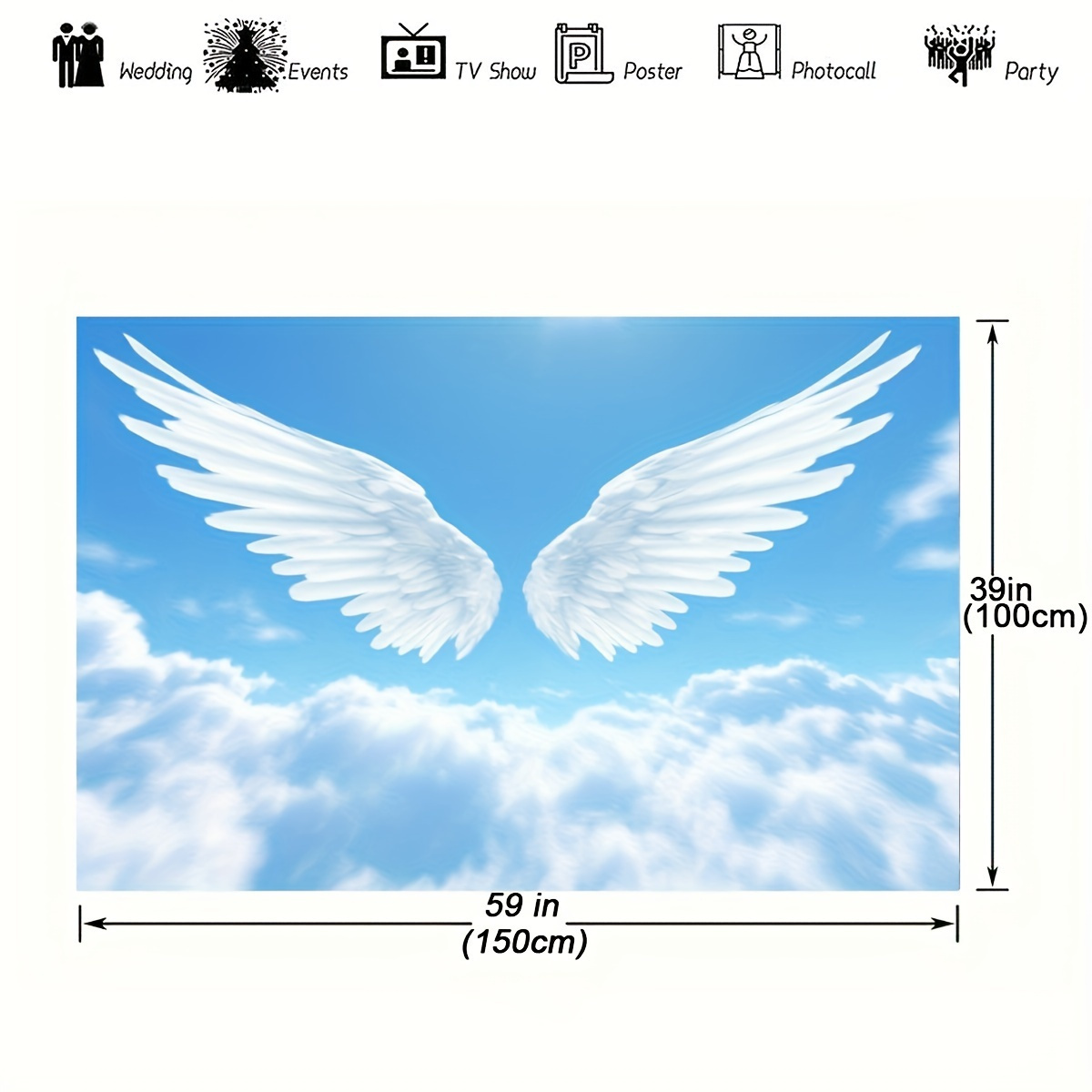 Angel Wings Clouds Sky Tapestr - Baby Nursery Modern recension och pris