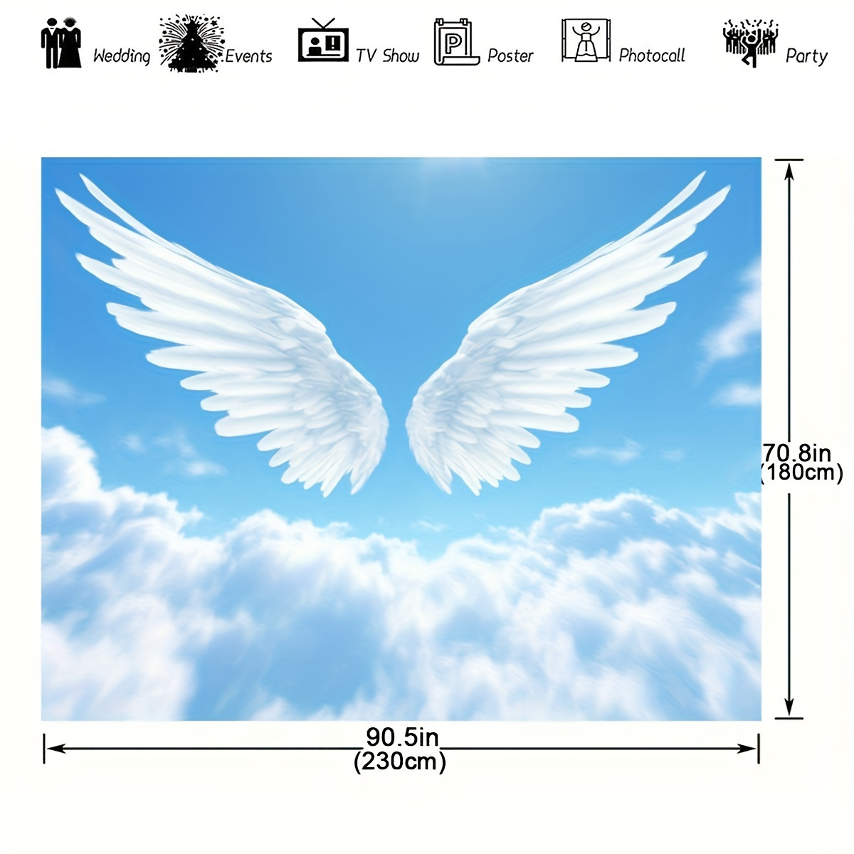 Angel Wings Clouds Sky Tapestr - Baby Nursery Modern recension och pris