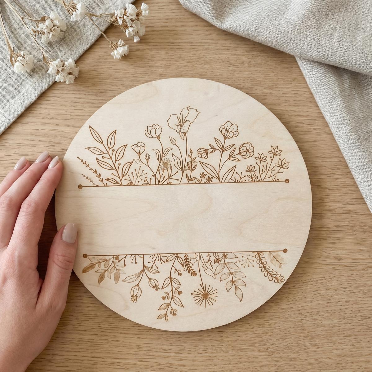 Personalized Floral Round Wood - Baby Nursery Baby recension och pris