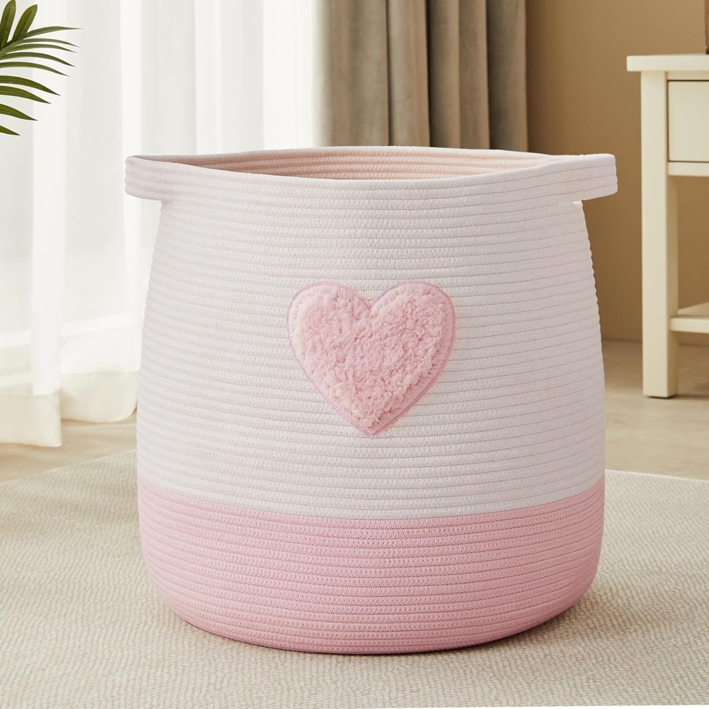 Pink Laundry Basket Hamper for - Baby Nursery Modern recension och pris
