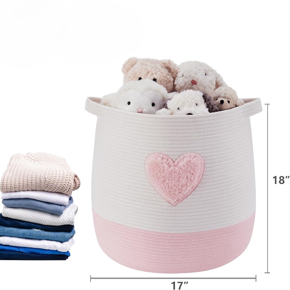 Pink Laundry Basket Hamper for - Baby Nursery Modern recension och pris