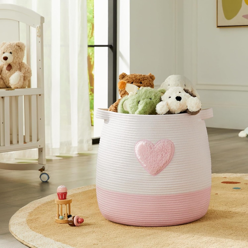 Pink Laundry Basket Hamper for - Baby Nursery Modern recension och pris