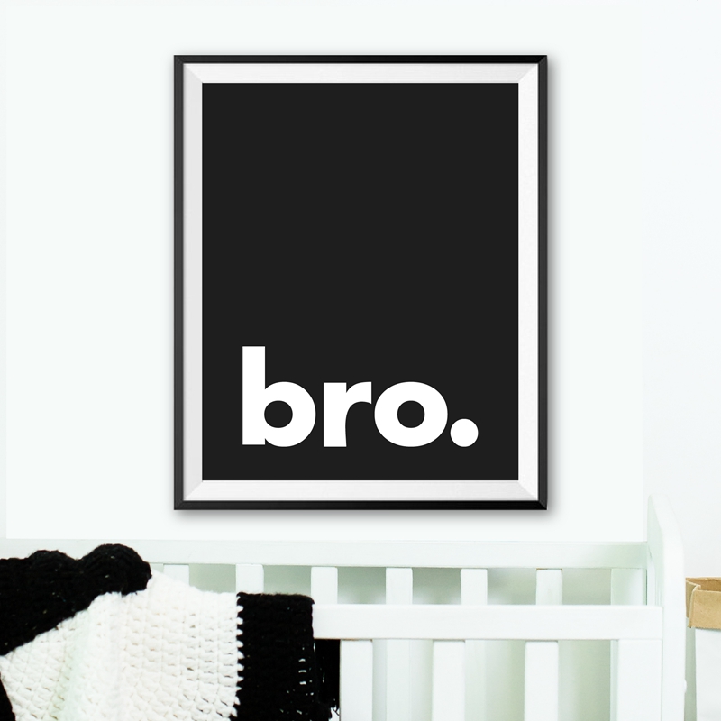 Bro. Print Minimalist Typograp - Baby Nursery Quotes recension och pris