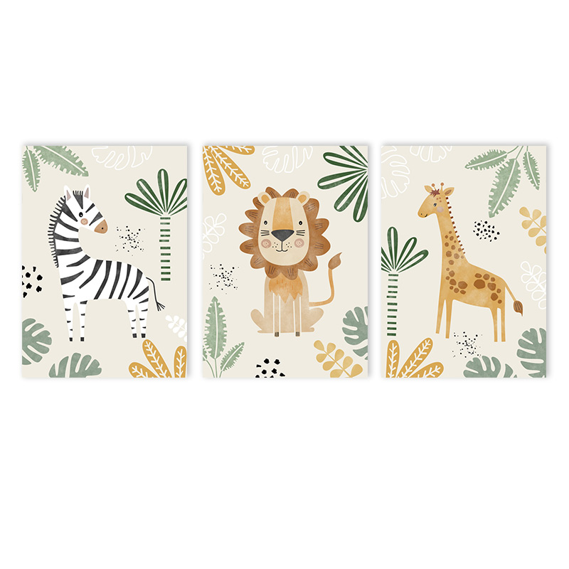 （Unframe 3PCS）-Cute Lion Canva - Baby Zebra Nursery recension och pris
