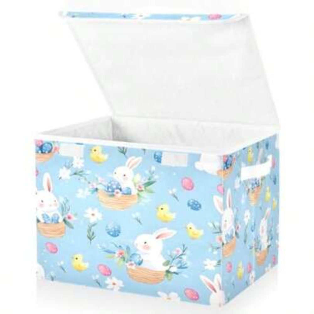 Easter Bunny Egg Pattern Stora - Storage Basket Fabric recension och pris