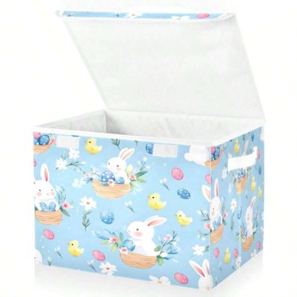Easter Bunny Egg Pattern Stora - Storage Basket Fabric recension och pris