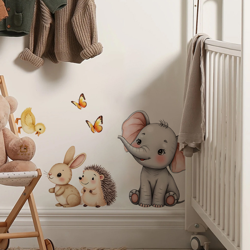 Cartoon Animal Wall Sticker -  - Baby Nursery Pictures recension och pris