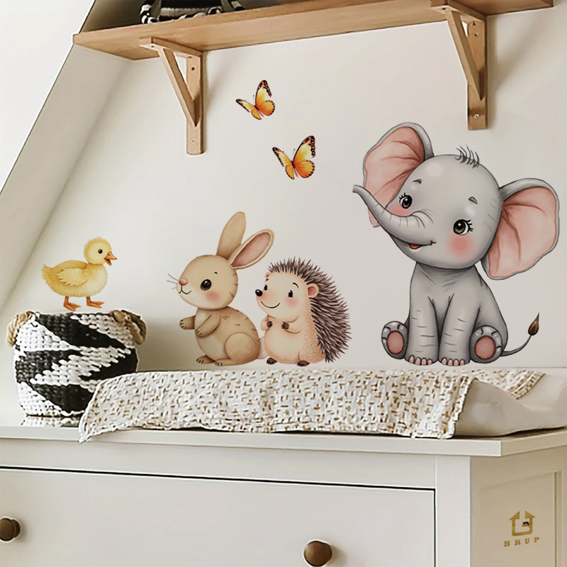 Cartoon Animal Wall Sticker -  - Baby Nursery Pictures recension och pris