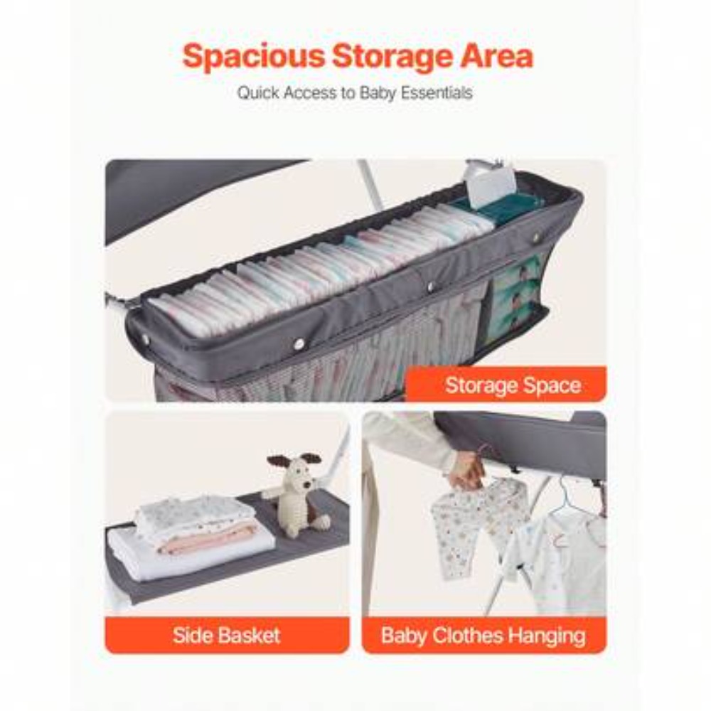 Foldable Baby Changing Table w - Baby Nursery Shelves recension och pris