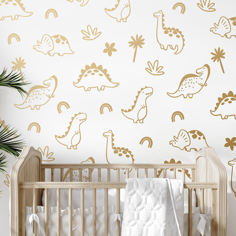 Geometric Dinosaur Tree Rainbo - Baby Nursery Vinyl Wall Stickers recension och pris