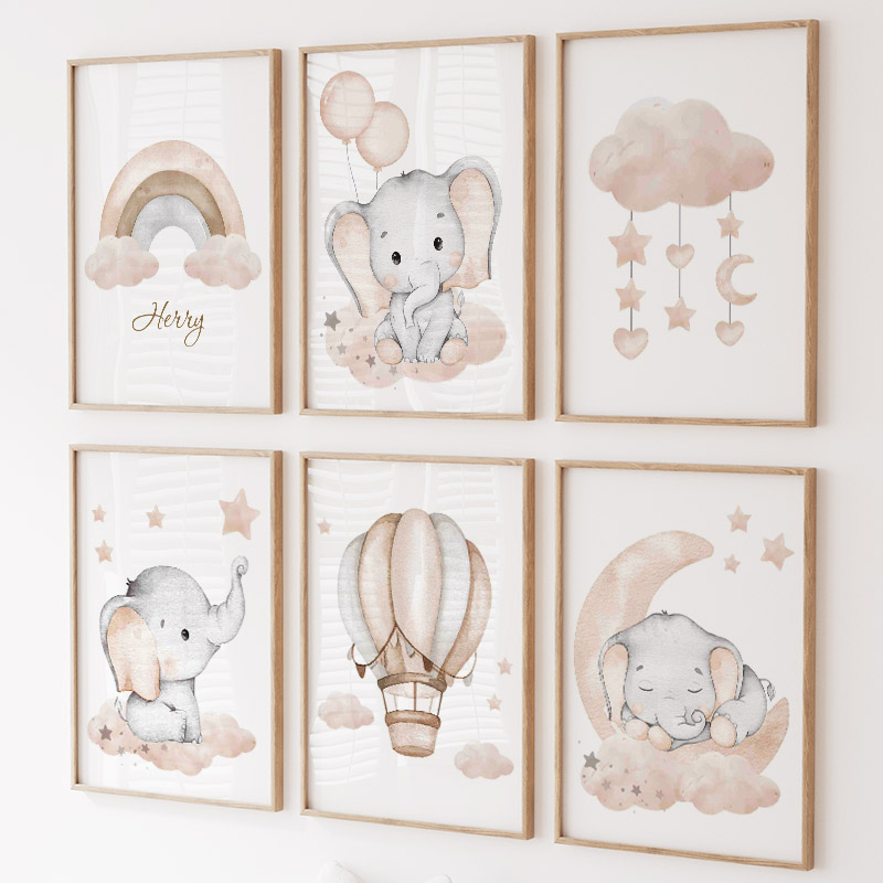 Cute Elephant Hot Balloon Moon - Baby Nursery Modern recension och pris