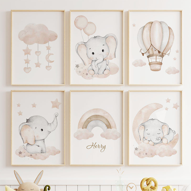 Cute Elephant Hot Balloon Moon - Baby Nursery Modern recension och pris