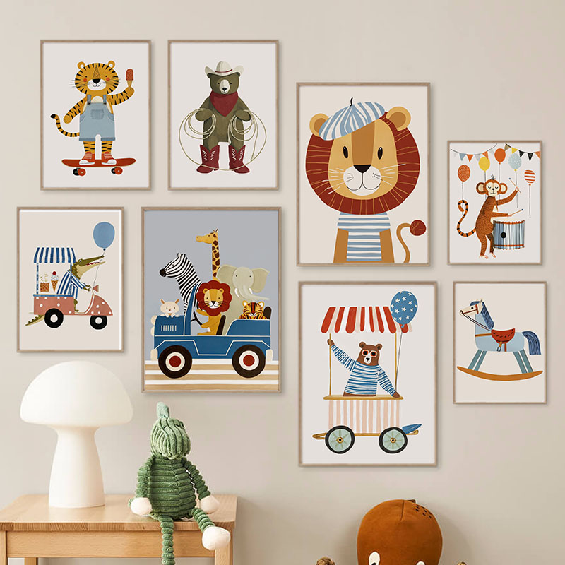 Funny Cartoon Animal Car Ballo - Baby Nursery Modern recension och pris