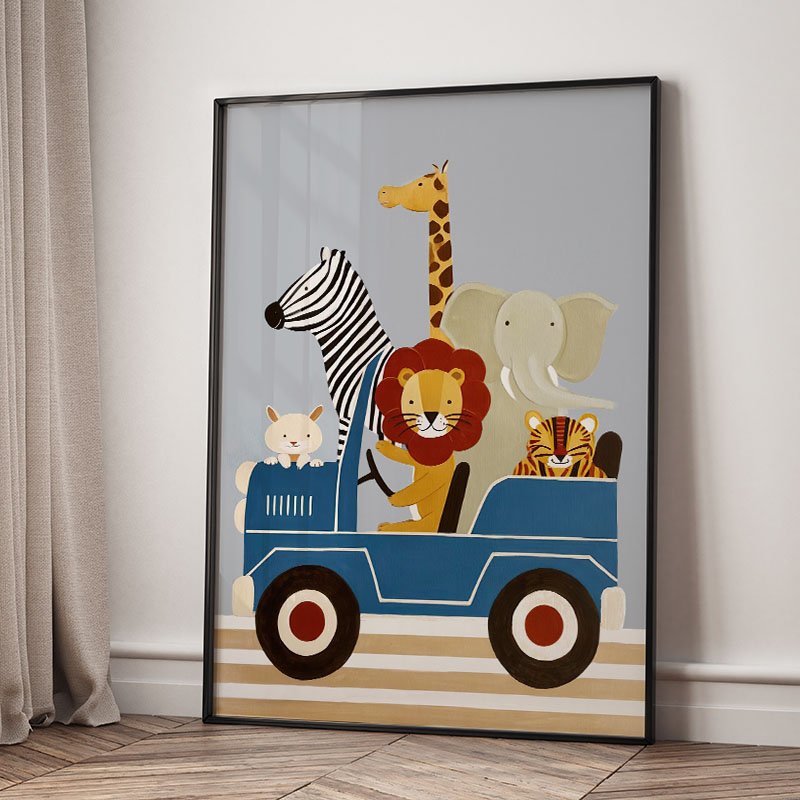 Funny Cartoon Animal Car Ballo - Baby Nursery Modern recension och pris