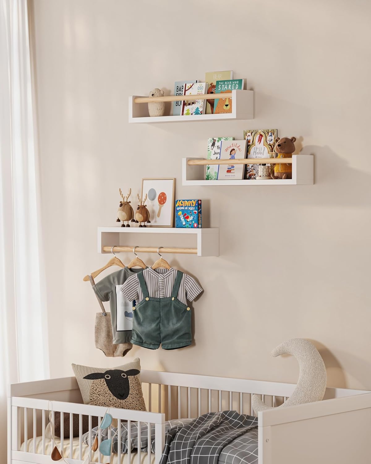 Set of 3 floating nursery book - Baby Nursery Shelves recension och pris