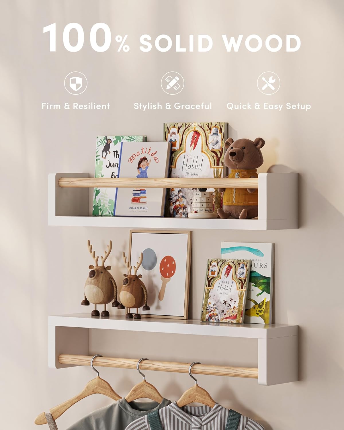 Set of 3 floating nursery book - Baby Nursery Shelves recension och pris