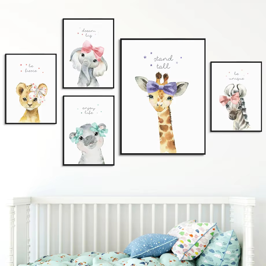 Lion Zebra Giraffe Elephant Hi - Baby Zebra Nursery recension och pris