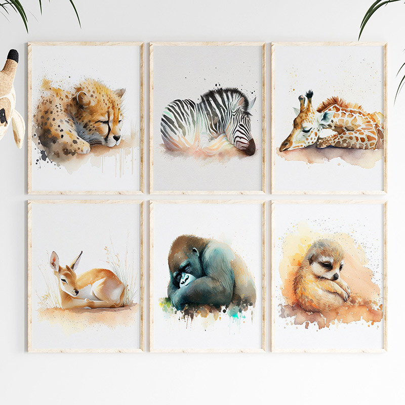 Watercolor Sleeping Safari Ani - Baby Zebra Nursery recension och pris