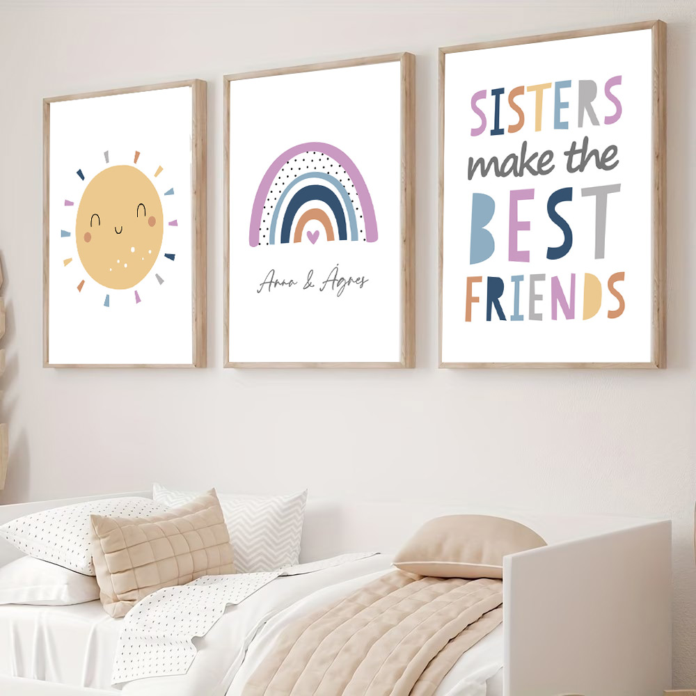 Custom Name Poster Cartoon Sun - Baby Name Wall Art recension och pris