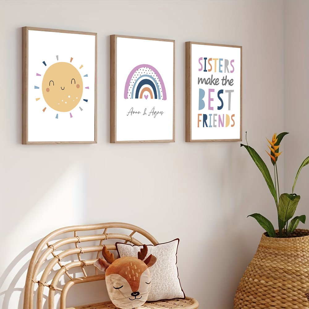 Custom Name Poster Cartoon Sun - Baby Name Wall Art recension och pris