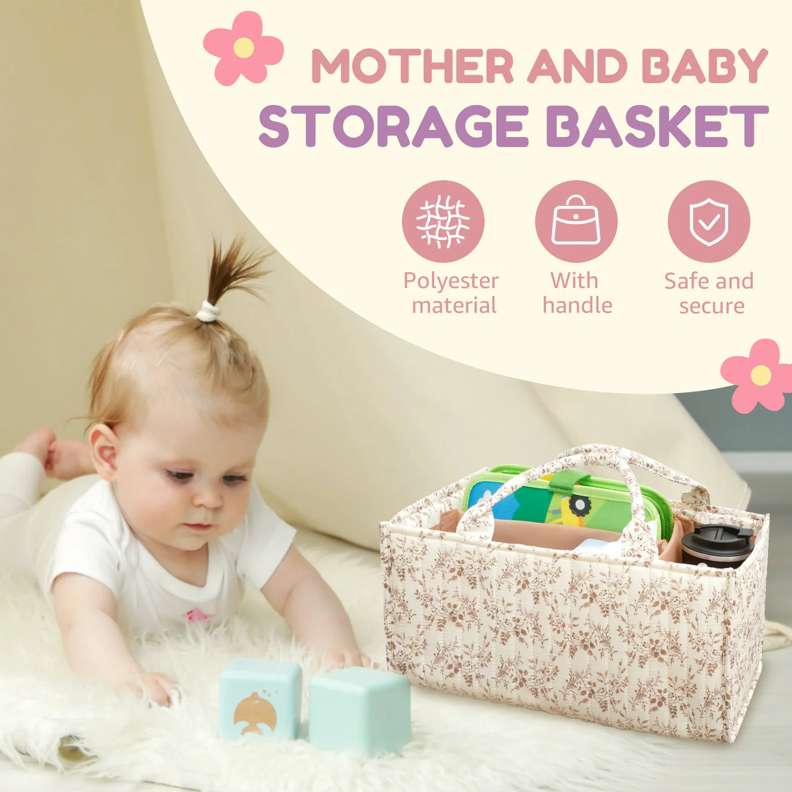 Floral Diaper Caddy Organizer  - Baby Nursery Organization Ideas recension och pris