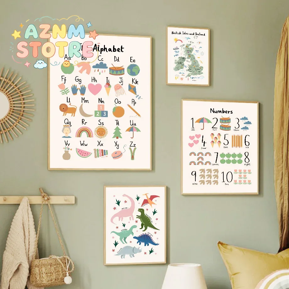 Animal World Map Dinosaur Alph - Baby Nursery Pictures recension och pris