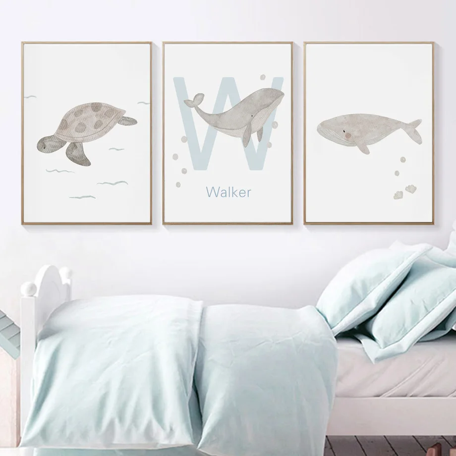 Custom Name Whale Octopus Turt - Baby Name Wall Art recension och pris