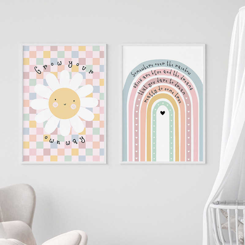 Sun Flower Rainbow Cloud Heart - Baby Nursery Modern recension och pris