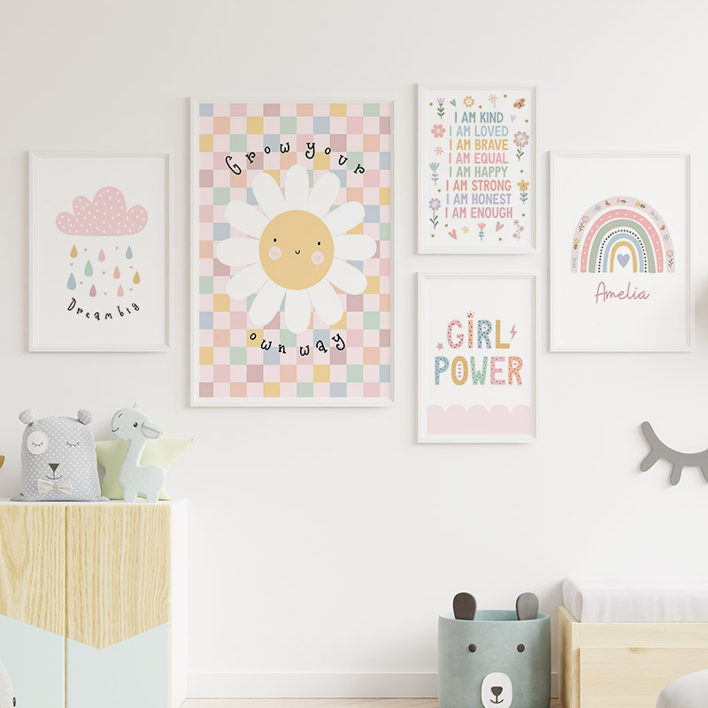 Sun Flower Rainbow Cloud Heart - Baby Nursery Modern recension och pris