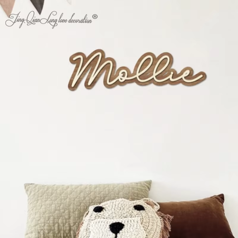 Custom Wooden Name Sign for Nu - Baby Nursery Modern recension och pris