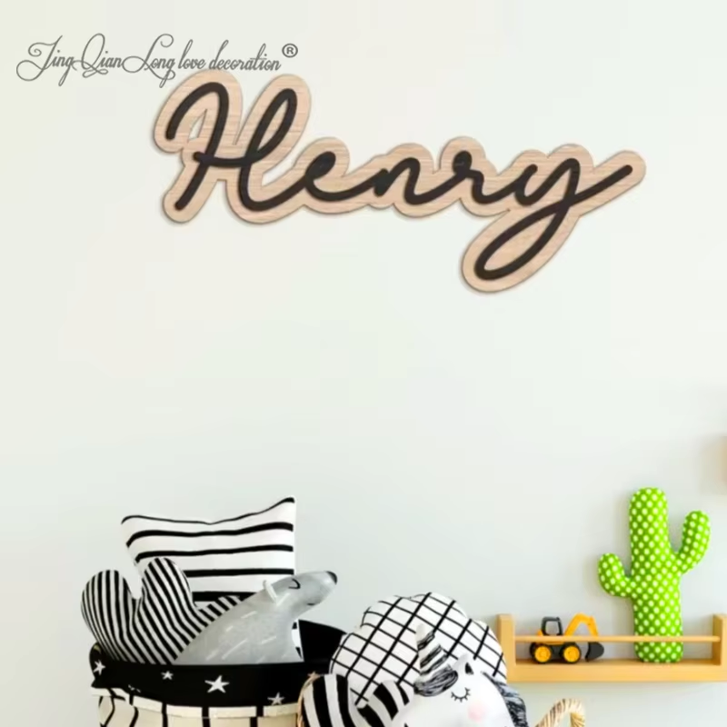 Custom Wooden Name Sign for Nu - Baby Nursery Modern recension och pris