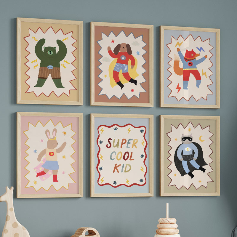 Funny Cartoon Super Cool Kid N - Baby Nursery Modern recension och pris